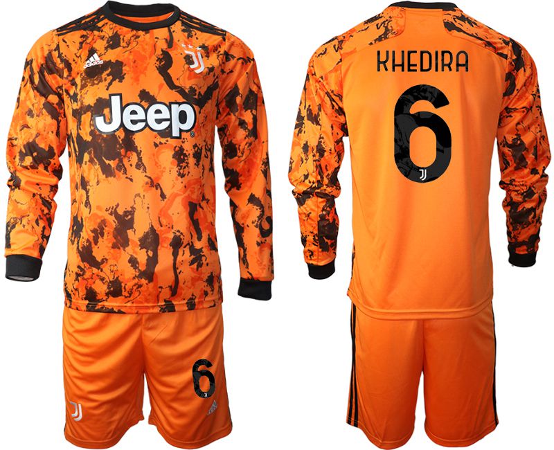 Men 2020-2021 club Juventus away long sleeves #6 orange Soccer Jerseys->juventus jersey->Soccer Club Jersey